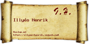 Illyés Henrik névjegykártya